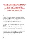 GALEN COLLEGE NUR 283 TRANSITION TO  REGISTERED NURSING PRACTICE FINAL  EXAM ACTUAL EXAM COMPLETE  QUESTIONS AND VERIFIED SOLUTIONS  LATEST UPDATE THIS YEAR