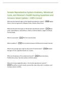 Female Reproductive System Anatomy&comma; Menstrual  Cycle&comma; and Women's Health Nursing Questions and  Answers latest Update &vert; 100&percnt; Correct  