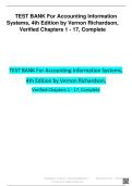 Test Bank for Accounting Information Systems 4th Edition by Vernon Richardson &ndash; Questions & Answers with Rationales Chapters