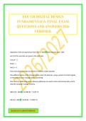 EEE 120 DIGITAL DESIGN FUNDAMENTALS&colon; FINAL EXAM QUESTIONS AND ANSWERS 2026 VERIFIED&period;