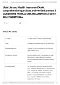 Utah Life and Health Insurance EXAM&comma; comprehensive questions and verified answers &vert;&vert; QUESTIONS WITH ACCURATE ANSWERS &vert; GET IT RIGHT &vert;20252026