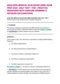 QUALIFIED MEDICAL EVALUATOR &lpar;QME&rpar; EXAM PREP 2026 &vert; SELF TEST 1 PDF &vert; PRACTICE QUESTIONS WITH VERIFIED ANSWERS & DETAILED EXPLANATIONS
