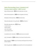 Galen Pharmacology Exam 1 Questions and  Answers latest Update &vert; 100&percnt; Correct  