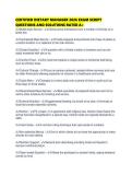 CERTIFIED DIETARY MANAGER 2026 EXAM SCRIPT QUESTIONS AND SOLUTIONS RATED