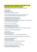 CERTIFIED DIETARY MANAGER CORE EXAM TEST 2026 QUESTIONS AND SOLUTIONS RATED