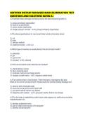 CERTIFIED DIETARY MANAGER MAIN EXAMINATION TEST QUESTIONS AND SOLUTIONS