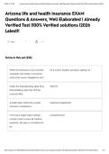 Arizona life and health insurance EXAM Questions & Answers&comma; Well Elaborated &vert; Already Verified Test &vert;100&percnt; Verified solutions &vert;2026 Latest&excl;&excl;