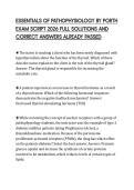 ESSENTIALS OF PATHOPHYSIOLOGY BY PORTH EXAM SCRIPT 2026 FULL SOLUTIONS AND CORRECT ANSWERS ALREADY PASSED