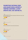 PHLEBOTOMY NATIONAL EXAM &lpar;NHA&rpar; QUESTIONS & EXPERTLY VERIFIED ANSWERS &vert; LATEST UPDATE 2026 &vert; 2027 &lpar;RATED A&plus;&rpar;