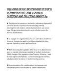 ESSENTIALS OF PATHOPHYSIOLOGY BY PORTH EXAMINATION TEST 2026 COMPLETE QUESTIONS AND SOLUTIONS GRADED A&plus;
