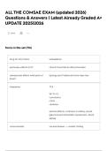ALL THE COMSAE EXAM &lpar;updated 2026&rpar; Questions & Answers &vert; Latest Already Graded A&plus; UPDATE 2025&vert;2026