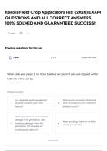 Illinois Field Crop Applicators Test &lpar;2026&rpar; EXAM QUESTIONS AND ALL CORRECT ANSWERS 100&percnt; SOLVED AND GUARANTEED SUCCESS&excl;&excl;