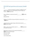 HCA 220 Final questions and answers Graded  A&plus; 