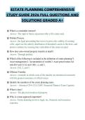 ESTATE PLANNING COMPREHENSIVE STUDY GUIDE 2026 FULL QUESTIONS AND SOLUTIONS GRADED A&plus;