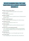 ESTATE PLANNING FINAL TEST 2026 QUESTIONS WITH CORRECT ANSWERS GRADED A&plus;