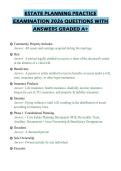 ESTATE PLANNING PRACTICE EXAMINATION 2026 QUESTIONS WITH ANSWERS GRADED A&plus;