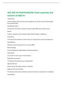 HCR 240 PATHOPHYSIOLOGY Exam questions and  answers Graded A&plus; 