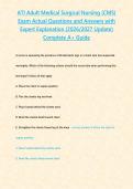 ATI Adult Medical Surgical Nursing &lpar;CMS&rpar; Exam Questions and Answers with Expert Explanation &lpar;2026&sol;2027 Update&rpar; Complete A&plus;