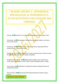 IB SEHS&colon; OPTION A - OPTIMIZING PHYSIOLOGICAL PERFORMANCE&period; EXAM QUESTIONS AND ANSWERS 2026 VERIFIED&period;