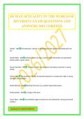 HUMAN SEXUALITY IN THE WORLD OF DIVERSITY EXAM QUESTIONS AND ANSWERS 2026 VERIFIED&period;