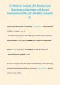 ATI Medical-Surgical CMS Review Exam Questions and Answers with Expert Explanation &lpar;2026&sol;2027 Update&rpar; Complete A&plus;