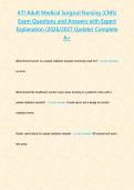 ATI Adult Medical Surgical Nursing &lpar;CMS&rpar; Exam Actual Questions and Answers with Expert Explanation &lpar;2026&sol;2027 Update&rpar; Complete A&plus; Guide