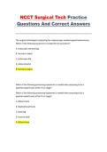 NCCT Surgical Tech Practice Questions with Correct Answers