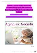 TEST BANK Aging and Society A Canadian Perspectives 8th Edition by Mark Novak&comma; Herbert C&period; Northcott&comma; Karen Kobayashi All Chapters 1 - 20