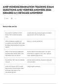 AHIP NONDISCRIMINATION TRAINING EXAM QUESTIONS AND VERIFIED ANSWERS 2026 &lpar;GRADED A&plus;&rpar; DETAILED ANSWERS&excl;&excl;
