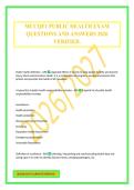 MCCQE1 PUBLIC HEALTH EXAM QUESTIONS AND ANSWERS 2026 VERIFIED&period;