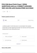 POLS 206 Bond TAMU Exam 1 &lpar;2026&rpar; QUESTIONS AND ALL CORRECT ANSWERS 100&percnt; SOLVED AND GUARANTEED SUCCESS&excl;&excl;