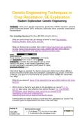 Genetic Engineering Techniques in Crop Resistance&colon; SE Exploration
