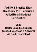 AAH PCT Practice Exam Questions & Answers &vert; Certification Prep PDF