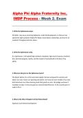 Alpha Phi Alpha IMDP Week 2 Exam Practice Questions and Answers