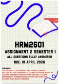 HRM2601 Assignment 2 Semester 1 Memo &vert; Due 10 April 2026