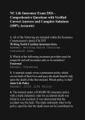 NC Life Insurance Exam 2026 &ndash; Comprehensive Questions with Verified Correct Answers and Complete Solutions &lpar;100&percnt; Accurate&rpar;