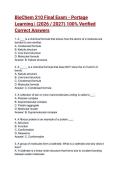 BioChem 210 Final Exam - Portage Learning &vert; &lpar;2026 &sol; 2027&rpar; 100&percnt; Verified Correct Answers