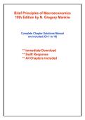 Solutions Manual for Brief Principles of Macroeconomics&comma; 10th Edition by N&period; Gregory Mankiw &ndash; Latest Update 2026