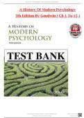 A History of Modern Psychology 5th Edition By Goodwin - Test Bank All 1-15 Chapters Covered &comma;Latest Edition