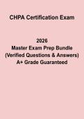 CHPA Certification Exam Questions & Answers &vert; Study Guide PDF