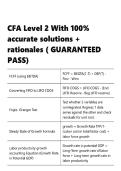 CFA Level 2 With 100&percnt; accurate solutions &plus; rationales &lpar; GUARANTEED PASS&rpar;