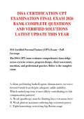 ISSA CERTIFICATION CPT  EXAMINATION FINAL EXAM 2026  BANK COMPLETE QUESTIONS  AND VERIFIED SOLUTIONS  LATEST UPDATE THIS YEAR