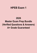HPEB Exam 1 Questions & Answers &vert; Study Guide PDF