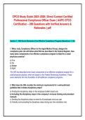 CPCO Study Guide 2025&ndash;2026 &vert; Direct Content Certified  Professional Compliance Officer Exam &vert; AAPC CPCO  Certification &ndash; 200 Questions with Verified Answers &  Rationales &vert; pdf