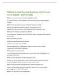 Medical-Surgical Nursing Questions and Answers  latest Update &vert; 100&percnt; Correct  
