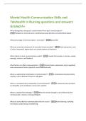 Mental Health Communication Skills and  Telehealth in Nursing questions and answers  Graded A&plus; 