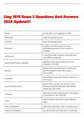 Ling 1010 Exam 2 Questions And Answers 2026 Update&excl;&excl;&excl;