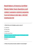 Retail Bakers of America Certified  Master Baker Exam Questions and CORRECT ANSWERS &lpar;VERIFIED ANSWERS&rpar;  PLUS RATIONALES 2026 Q&A &vert; INSTANT  DOWNLOAD PD