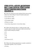 CWB LEVEL 2 STUDY QUESTIONS REV 1 2026 ACTUAL TEST PAPER WITH VERIFIED SOLUTIONS GRADED A&plus;
