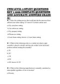 CWB LEVEL 2 STUDY QUESTIONS REV 1 2026 COMPLETE QUESTIONS AND ACCURATE ANSWERS GRADE A&plus;
